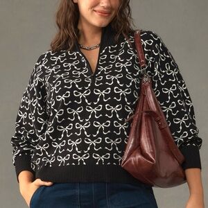 ANTHROPOLOGIE Montana Half-Zip Mick-Neck Sweater by Maeve - 2X